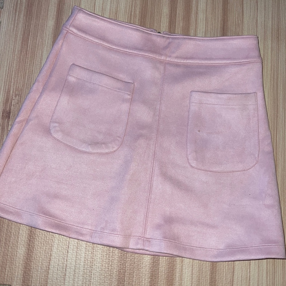 F21 Faux suede pink skirt